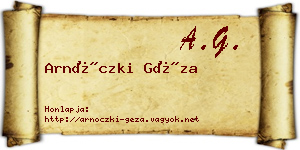 Arnóczki Géza névjegykártya