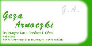 geza arnoczki business card
